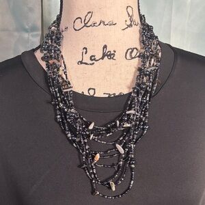 Seed Bead and Shell Layered Necklace